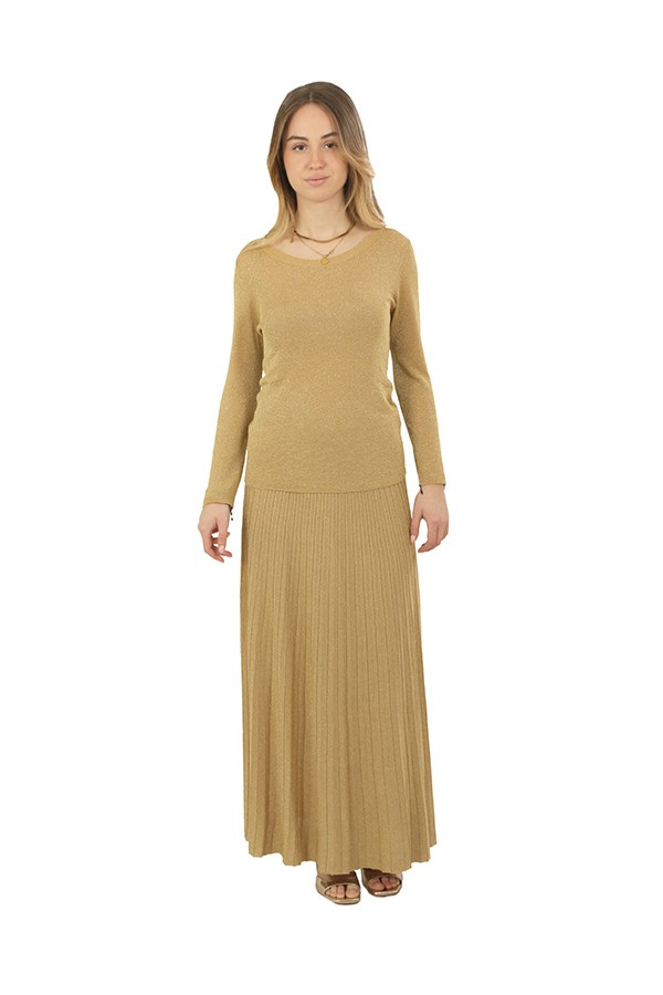 Gonna Roberto Collina in Lurex Oro